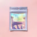 Holographic laser window self-sealing storage bag in silver white for jewelry - 7*10cm Purple