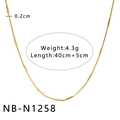 Détail du collier à billes dorées avec dimensions 40+5cm et largeur de perle 0,2cm - Style de Perle Cylindrique (NB-N1258)