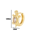 Orecchino huggie tartaruga dorata con intarsio in zircone e dimensioni - Stile Tartaruga Grande in Zirconia Trasparente (4#)