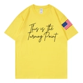 T-shirt gialla a maniche corte in cotone con stampa nera This is the Turning Point - S / Giallo