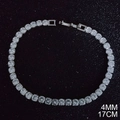 4mm silver tennis bracelet with cubic zirconia in 17cm length and s925 stamp - 4mm-17cm / White Zirconia