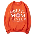 Orange Mama Est 2025 Coquette Hoodie featuring Best Mom Ever floral design print - Orange