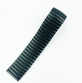 Elastic black stainless steel watch band with flexible rectangular link structure - 20mm / Matte Black