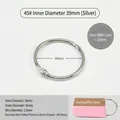 Anello per rilegatura in metallo argento, diametro esterno 45mm per fogli mobili - 45# ID 39mm / Argento