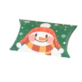 Green Christmas snowman pattern pillow candy gift box made of premium paperboard - Snowman