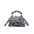 Mini crossbody bag featuring a stylish black and white zebra pattern with gold hardware - Black Zebra Print