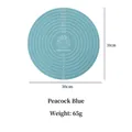 Peacock blue 30cm round silicone baking mat with measurement markings and cake design - Teal