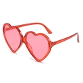 Translucent red heart shaped sunglasses with matching lenses and plastic frame - Red Frame Red Lens