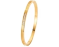 Bracciale in acciaio al titanio placcato oro 18K con elegante intarsio di zirconi - Oro