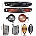 10-piece banana hair clip set in black and brown featuring various sizes and shapes - Set 12 (Combo)