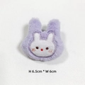 Detail view of plush purple bunny patch with embroidery, sized 6.5cm height and 6cm width - Purple Rabbit