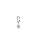 Elegant S925 sterling silver heart huggie hoop earrings with micro-pave crystals - 925 Silver / Heart Pendant Silver (RHE785S)