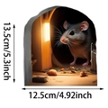 3D realistic mouse hole wall sticker for home decor measures 12.5cm by 13.5cm - Exquisite Grey Mouse Hole Scene (UV50008T_T)