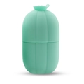 Mint green silicone facial ice roller massager with non-slip vertical texture stripes - Small Funnel Style-Light Green