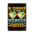 Vintage metal summer sign with In Summer We Grow Younger quote and palm tree decor - 11540(31) / 20*30cm