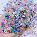 Colorful resin nail art charms featuring hearts stars and butterflies for DIY crafts - Mixed Colors Bagged