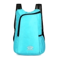 Foldable outdoor sports backpack in cyan blue with breathable black mesh straps - Standard Type / Lake Green