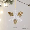Fiocco di neve in acrilico trasparente con paillettes dorate e cordino dorato da appendere - Fiocco di Neve n. 1 (Paillettes Dorate)