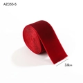 Deep red velvet ribbon roll with 3.8cm width for gift wrapping and festive decoration - 3.8CM Wine Red Velvet Ribbon / 2M/Roll