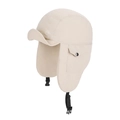 Gorro de invierno beige con orejeras en tela impermeable para protección contra el viento - Beige
