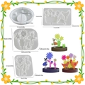Easter flower and chicken silicone mold set with detailed size dimensions for DIY crafts - D+F+G Insert + Base Set