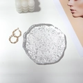 Irregular glass jewelry tray with crushed ice texture for photography and storage - Transparent / 15cm (Large)