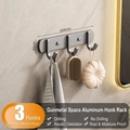 Appendiabiti a 3 ganci in alluminio grigio canna di fucile per bagno e cucina - 3 Ganci / Canna Di Fucile