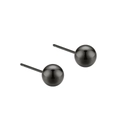 Polierte schwarze Kugel-Ohrstecker aus S925 Sterlingsilber für einen minimalistischen Look - 1.5mm / Schwarz Vergoldet