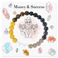 Success crystal bead bracelet featuring amethyst and tiger eye stones for prosperity - Money and Success Style 4 (Money Success-4)