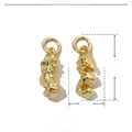 Technical drawing showing 16mm height and 4mm width of a golden irregular copper pendant - Abstract Shape (VH718x3) / Gold