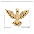 Macro detail of gold eagle pendant in stainless steel with crystal rhinestones - YE591-4-Black & White Zircon Pigeon