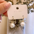 Gold Bowknot Large Pearl Ear Hook (5# Ear Hook - Gold) / Gold