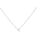 Minimalist silver-tone necklace with a polished capital letter H pendant and link chain - Steel H