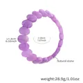Bracelet extensible en pierre naturelle violet clair avec perles ovales de 1,4 cm - Bracelet Violet Clair (E656) / Lavande