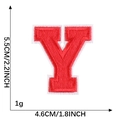 Red embroidered letter Y patch with precise stitching for DIY clothing and hat accessory - Letter Y / Red