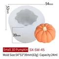 Small 3D pumpkin silicone mold for Halloween DIY candles with dimensions and capacity details - Small 3D Pumpkin SW-45