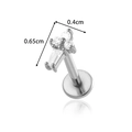 Silver stainless steel labret stud with marquise zircon and 0.4cm by 0.65cm dimensions - Rectangular Cluster Style (0196-5#) / Silver