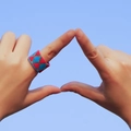 Blue Red Diamond Plaid Ring (MI-R23080301B)