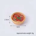 Miniature braised pork noodle bowl keychain in a 3cm golden bowl for dollhouse decor - 3cm Gold Bowl-No.24 (No Hook)