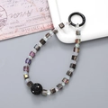 Square Beaded Charm - Black (K2902)