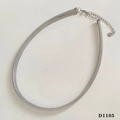 Sleek silver stainless steel tube chain necklace with lobster clasp and extension - Silver Necklace (D1105)
