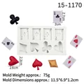 Molde de silicona para cartas de póker de resina con formas pica corazón trébol diamante - Gris