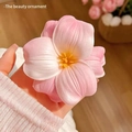 Pink and white gradient cherry blossom hair clip with a 3D floral resin design - Pink Open Tulip Hair Clip