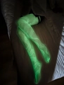 Bas résille vert fluo lumineux avec motif serpent pour déguisements d'Halloween - Grande taille / Résille Motif Serpent Lumineuse