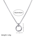 Silver titanium steel heart necklace with 45cm chain and 1.6cm heart-shaped pendant - Silver Spring Clasp Chain B / 13mm