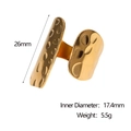 Dettagli dell'anello in acciaio al titanio martellato oro con dimensioni e specifiche di peso - Anello Aperto Martellato / Oro