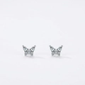 Exquisite S925 sterling silver butterfly stud earrings with sparkling cubic zirconia wings - 925 Silver / Silver