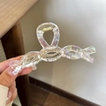 Iridescent mermaid-colored large hair claw clip with strong gold metal spring for women - 11.5cm / Iridescent Twist
