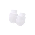 Soft white cotton baby anti-scratch mittens with elastic cuffs for newborns - White Glove