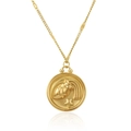Gold plated stainless steel Aquarius zodiac pendant necklace with polished finish - Aquarius